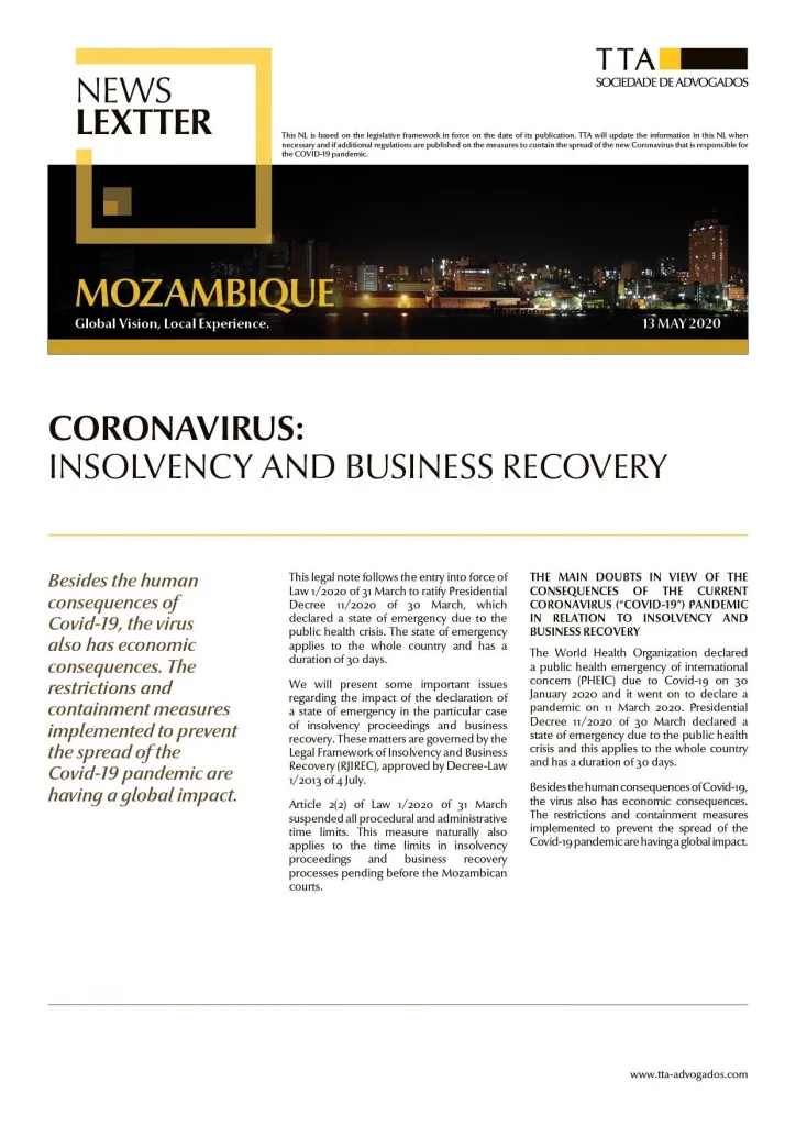 CORONAVIRUS: Insolvency and Business Recovery