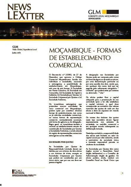 Formas de Estabelecimento Comercial em Moçambique