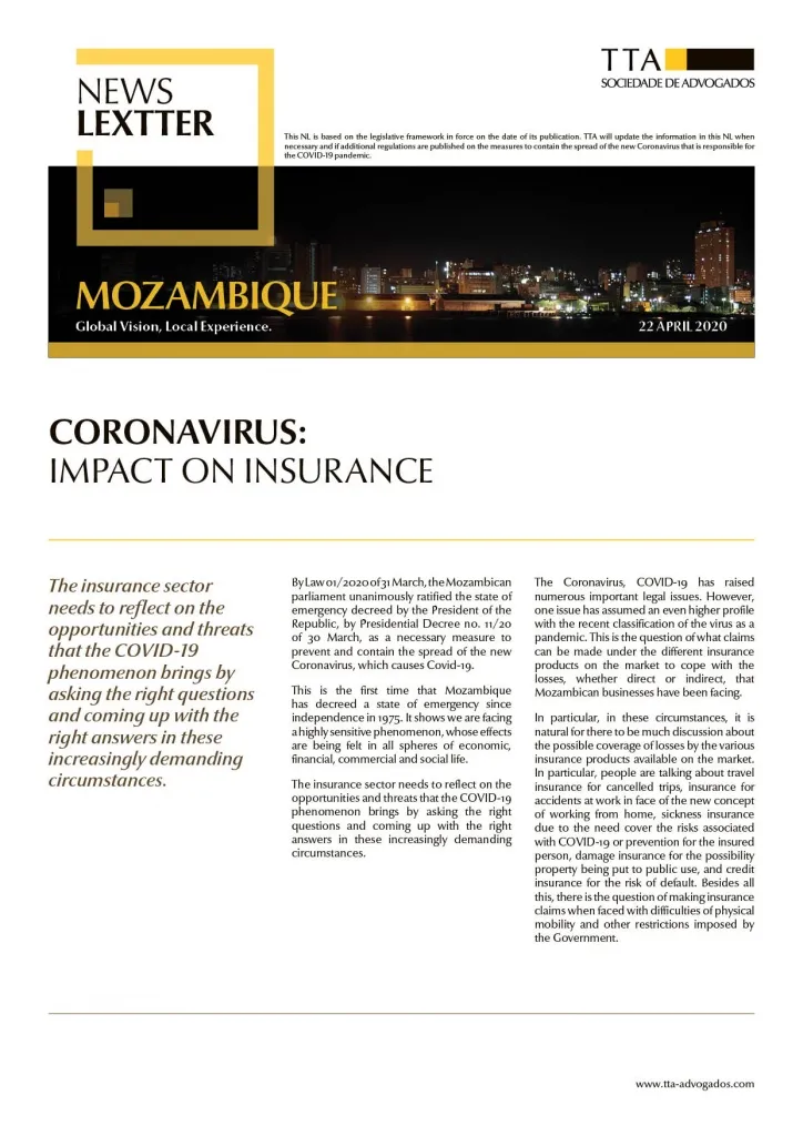 CORONAVIRUS: Impact on Insurance