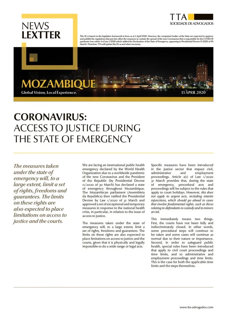 CORONAVIRUS: Access to Justice during the State of Emergency