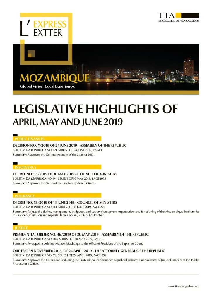 Legislative Highlights for April, May and June 2019