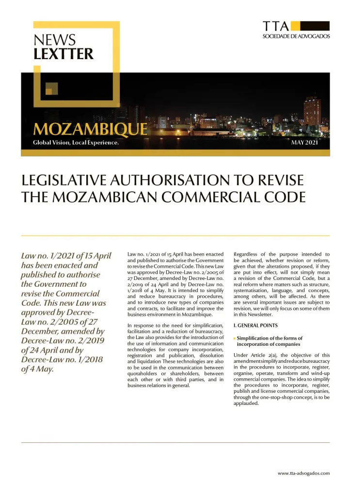 Legislative Authorisation to Revise the Mozambican Commercial Code