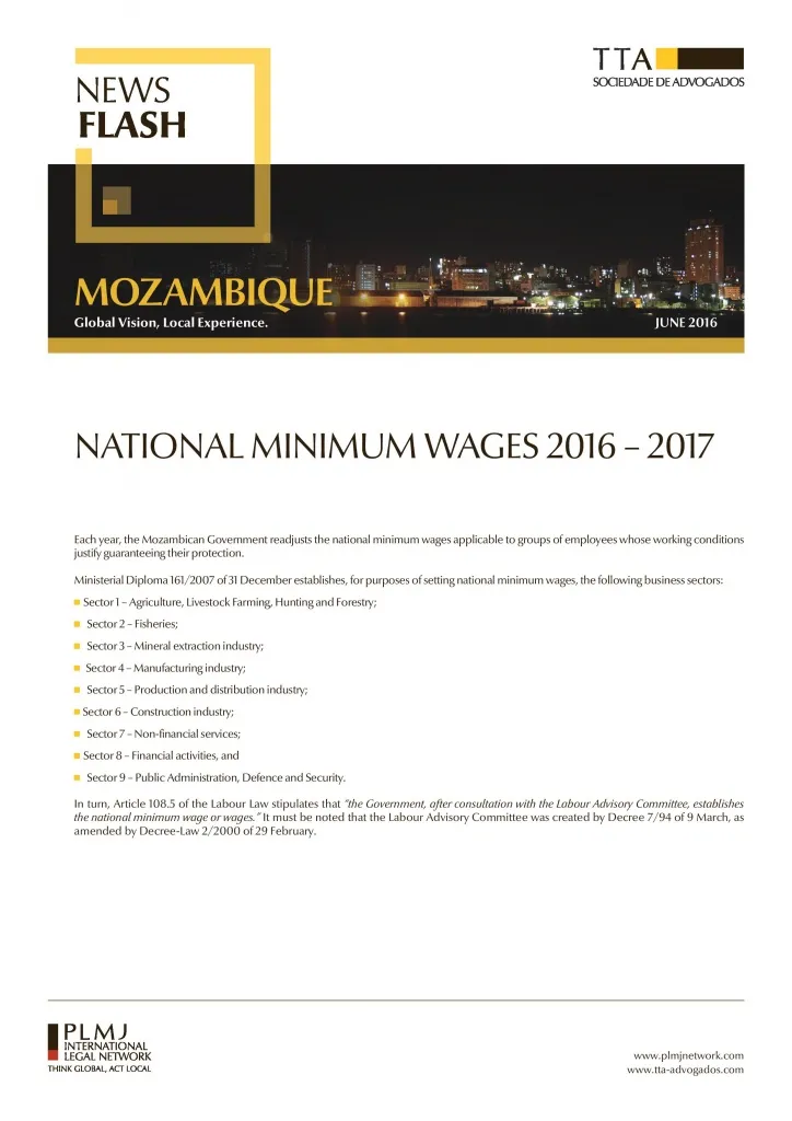 National Minimum Wages 2016-2017