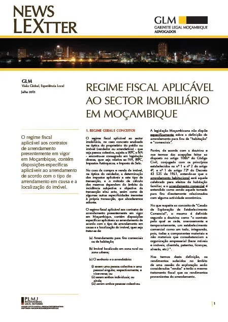 Regime Fiscal Aplicável ao Sector Imobiliário em Moçambique