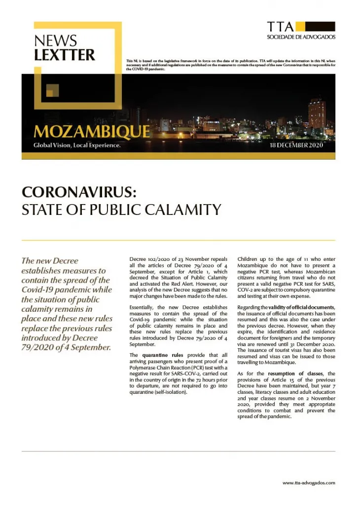 CORONAVIRUS: State of Public Calamity