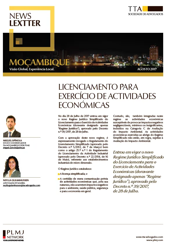 Licenciamento para Exercício de Actividades Económicas