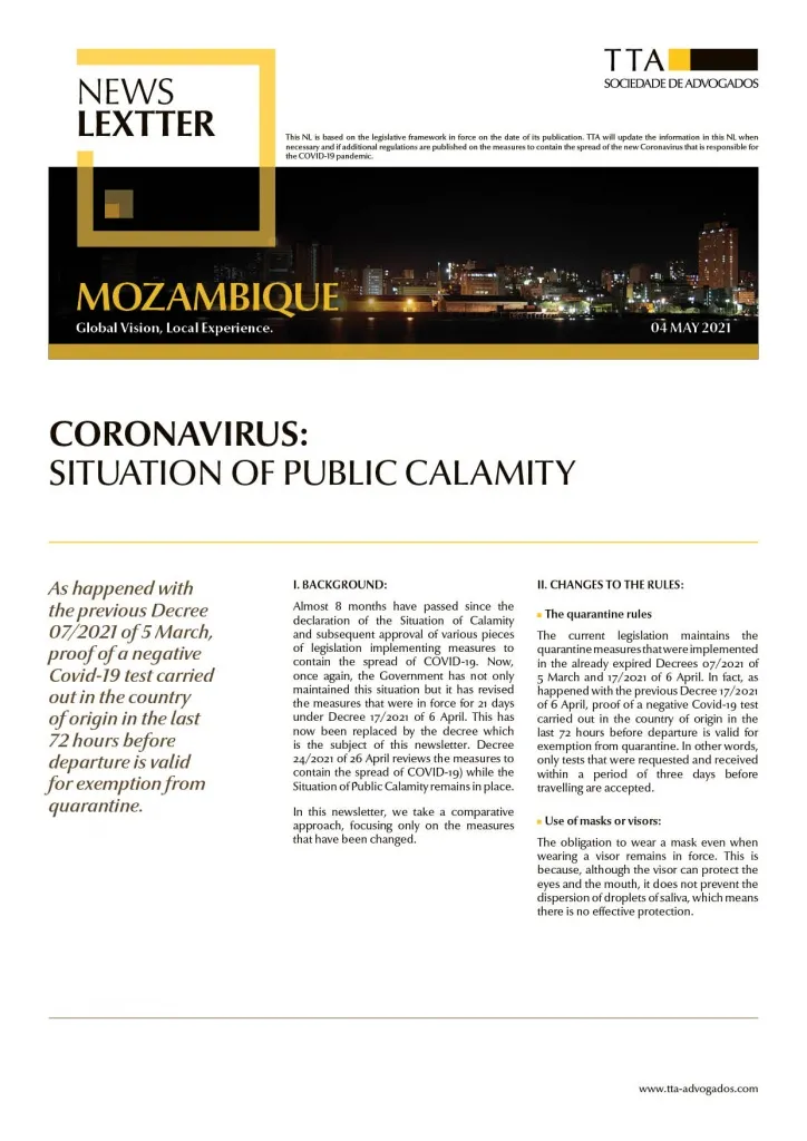 CORONAVIRUS: Situation of Public Calamity