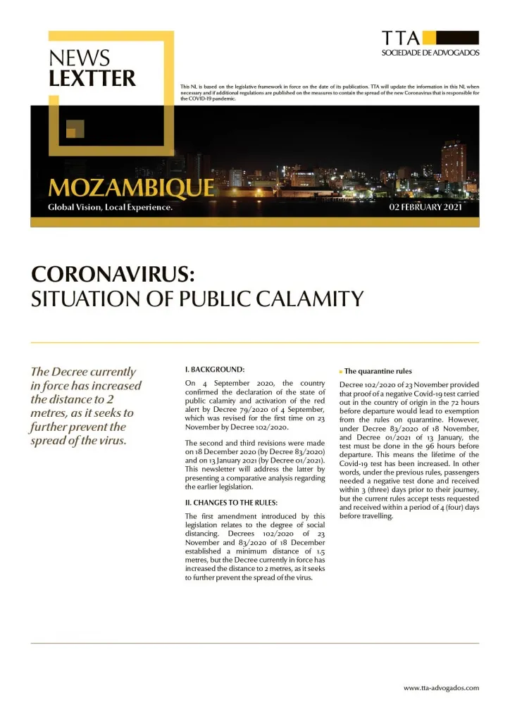 CORONAVIRUS: Situation of Public Calamity