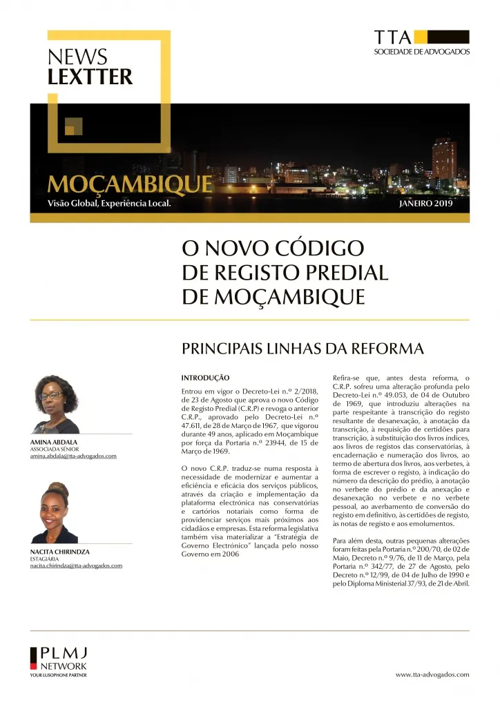 Novo Código de Registo Predial de Mocambique