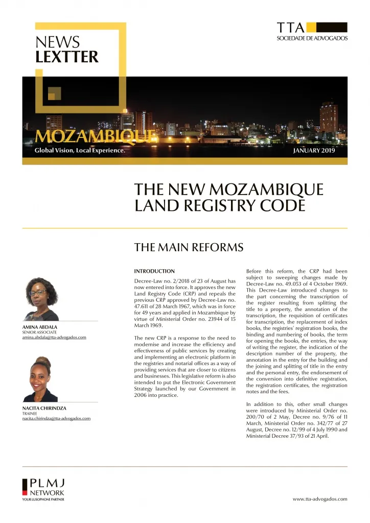 The New Mozambique Land Registry Code