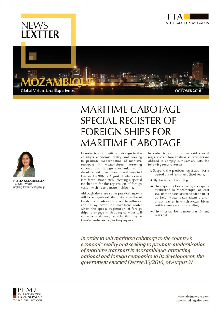 Maritime cabotage: Special register of foreign ships for maritim cabotage