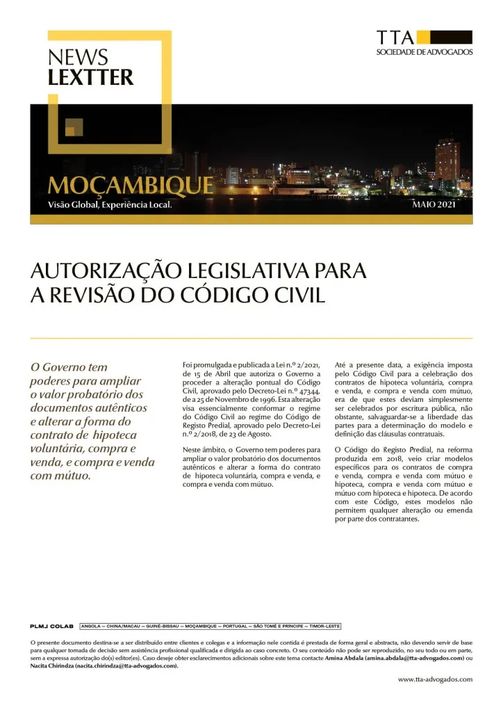 Autorização Legislativa para a Revisão do Código Civil