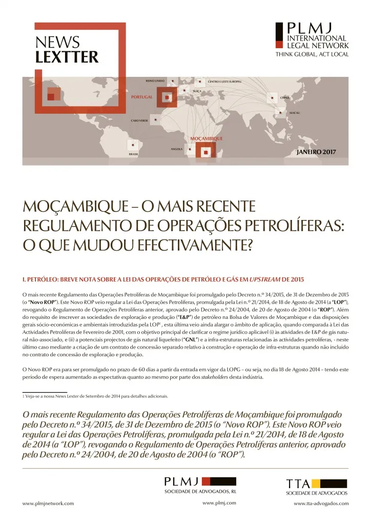 Moçambique - O mais recente regulamento de operações petrolíferas: O que mudou efetivamente?