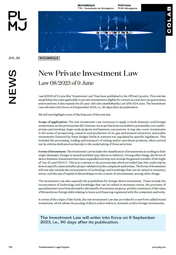 New Private Investment Law