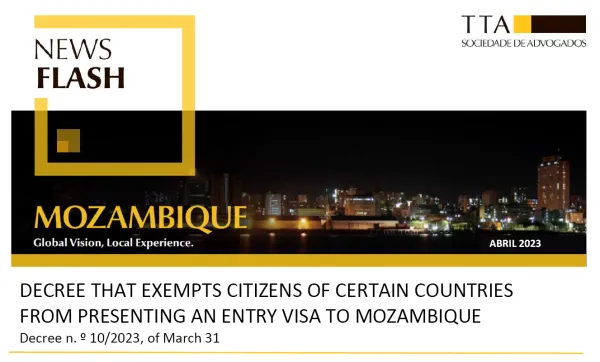 Decree that exempts Citizens of certain Countries from presenting an entry Visa to Mozambique