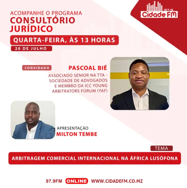 Pascoal Bié convidado no Consultório Jurídico da Rádio Cidade FM