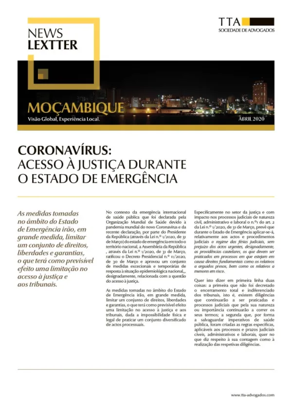 CORONAVÍRUS: Acesso à Justiça durante o Estado de Emergência
