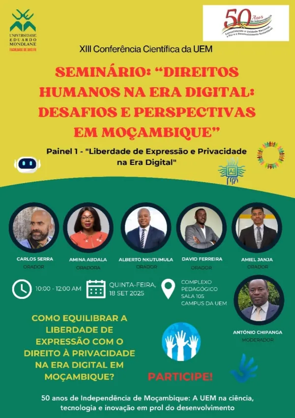 Amina e Abdala e Amiel Janja oradores na XIII Conferência Cientifica da UEM
