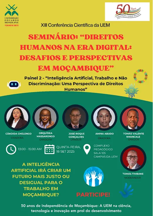 Tomás Timbane moderador na XIII Conferência Científica da UEM