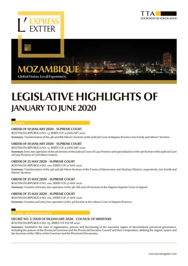Legislative Highlights from January to June 2020
