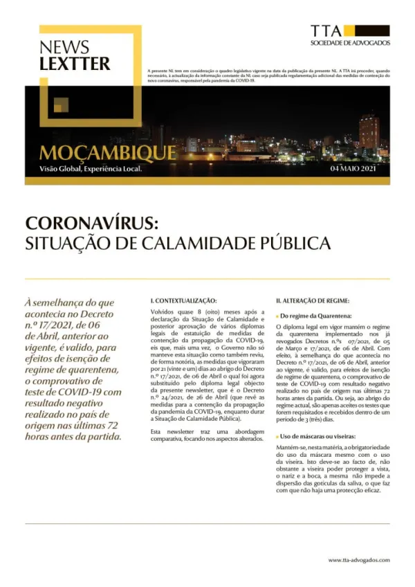 CORONAVÍRUS:  Situação de Calamidade Pública