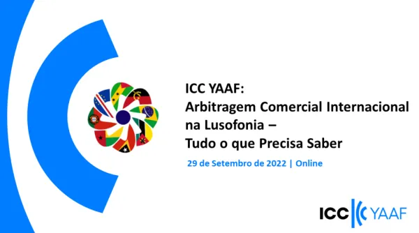 Pascoal Bié moderador no Webinar do ICC YAAF - Arbitragem Comercial Internacional na Lusofonia